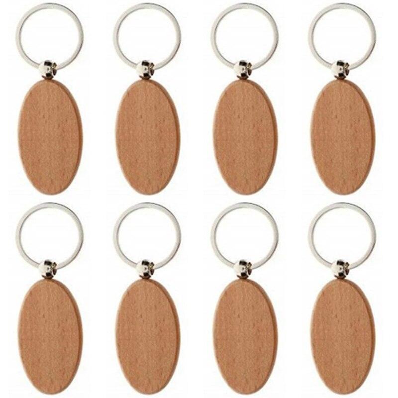 Wooden ID Tags Blank Rectangle Wooden Key Chain Diy - Laservii Store