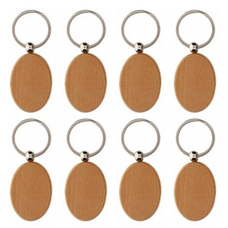 Wooden ID Tags Blank Rectangle Wooden Key Chain Diy - Laservii Store