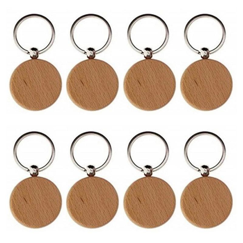 Wooden ID Tags Blank Rectangle Wooden Key Chain Diy - Laservii Store